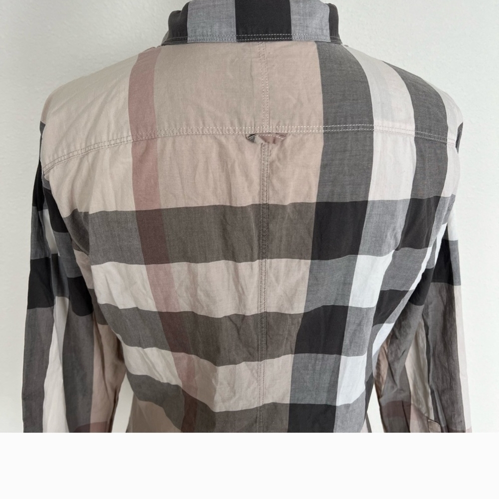 Burberry Brit Stone Gray Nova Check Women's Shirt - Picture 12 of 16